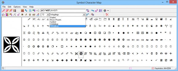 Symbol Character Map screenshot
