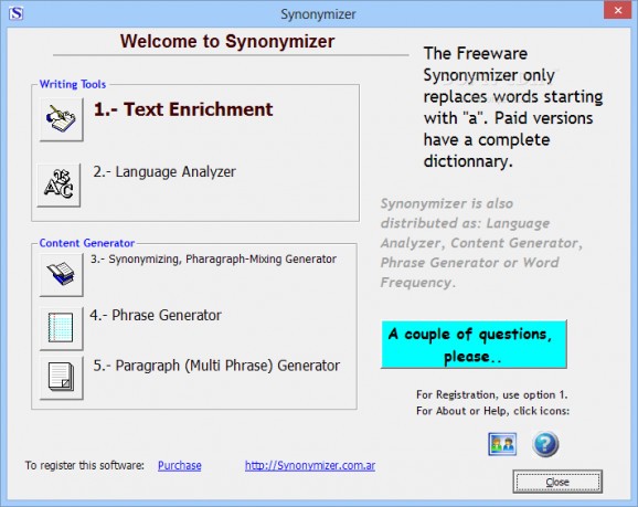 Synonymizer screenshot