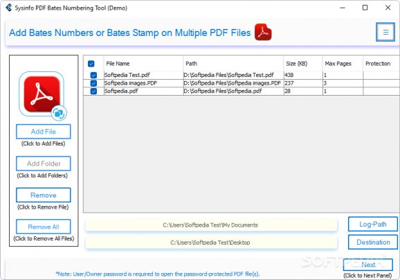 SysInfo PDF Bates Numbering Tool screenshot
