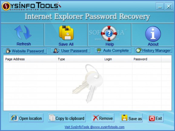 SysInfoTools IE Password Recovery screenshot