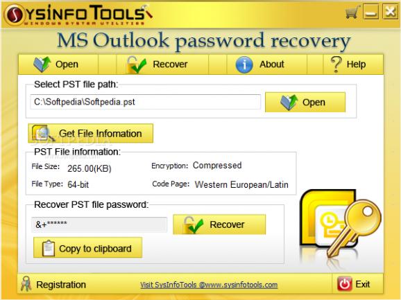 SysInfoTools MS Outlook Password Recovery screenshot