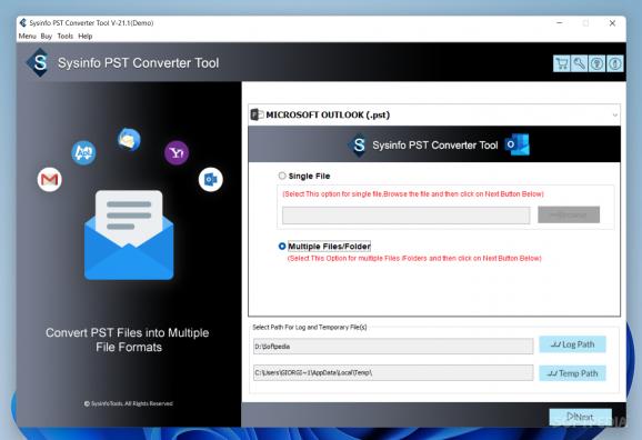 SysInfoTools PST Converter Tool screenshot