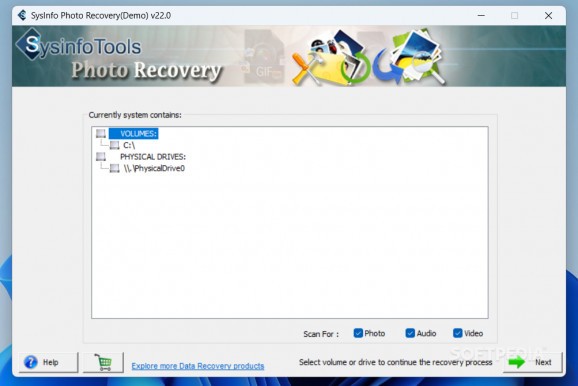SysInfoTools Photo Recovery screenshot