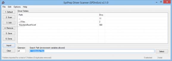 SysPrep Driver Scanner screenshot