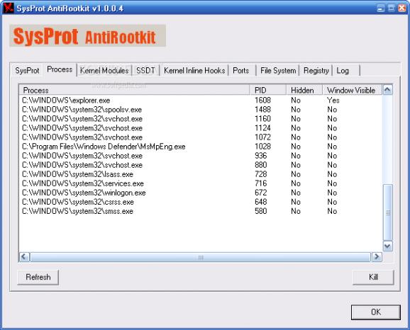 SysProt AntiRootkit screenshot