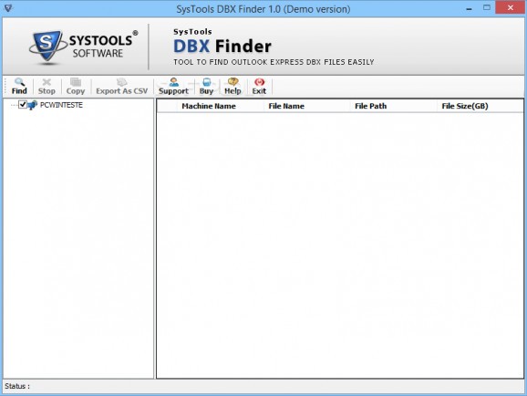SysTools DBX Finder screenshot