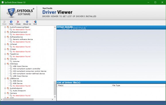 SysTools Driver Viewer screenshot