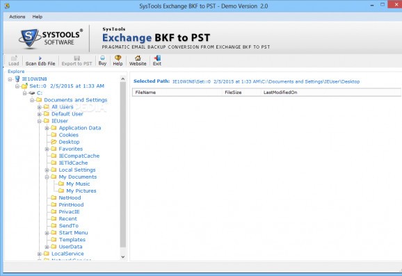SysTools Exchange BKF to PST screenshot