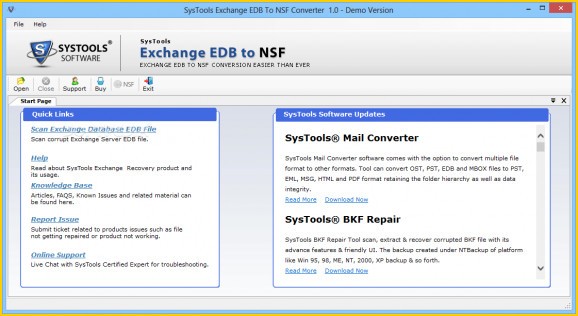 SysTools Exchange EDB to NSF Converter screenshot