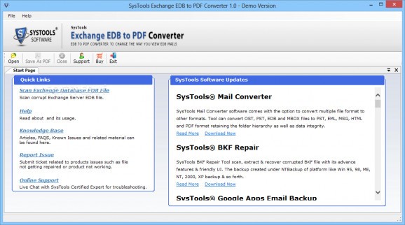 SysTools Exchange EDB to PDF Converter screenshot