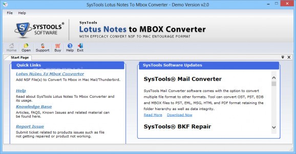 SysTools Lotus Notes to MBOX Converter screenshot