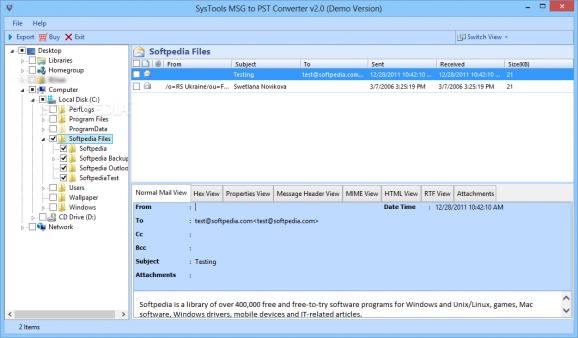 SysTools MSG to PST Converter screenshot