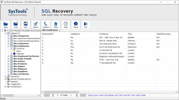 SysTools SQL Recovery screenshot