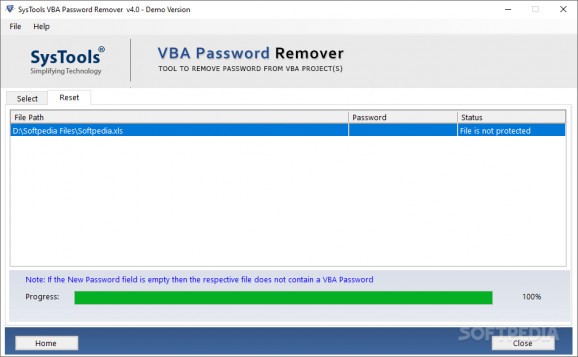 SysTools VBA Password Remover screenshot