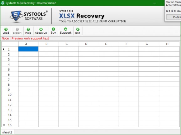 SysTools XLSX Recovery screenshot