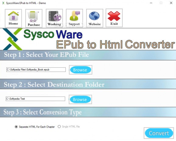 SyscoWare EPub to HTML Converter screenshot