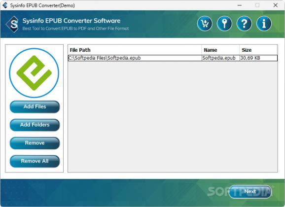 Sysinfo EPUB Converter screenshot