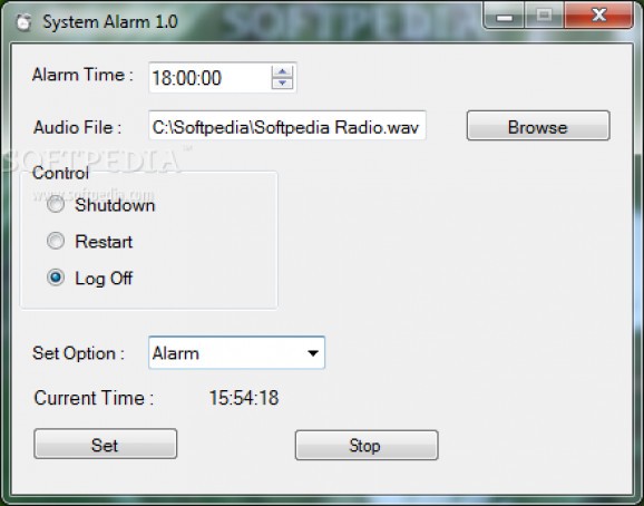 System Alarm screenshot