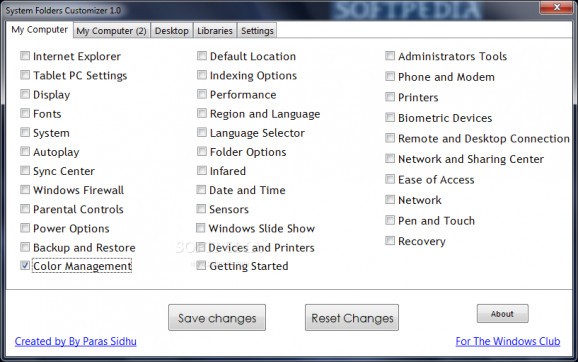 System Folders Customizer screenshot
