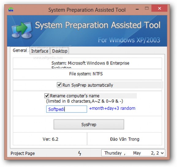System Preparation Assisted Tool screenshot