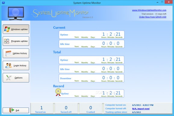 System Uptime Monitor screenshot