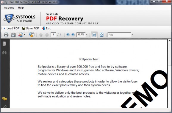 Systools PDF Recovery screenshot