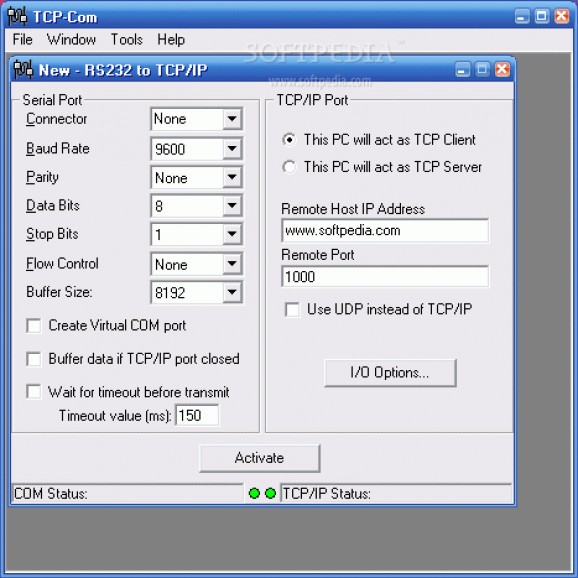 TCP-Com screenshot
