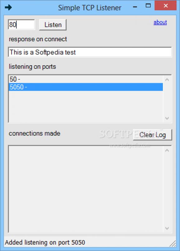 Simple TCP Listener screenshot