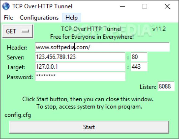 TCP Over HTTP Tunnel screenshot