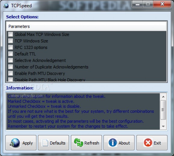 TCPSpeed screenshot