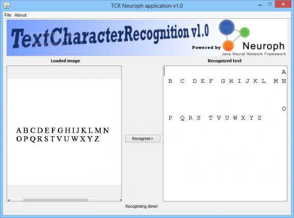 TCR Neuroph application screenshot