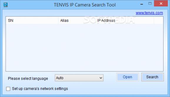 TENVIS IP Camera Search Tool screenshot