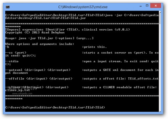 TEmporal expressions IDentifier screenshot