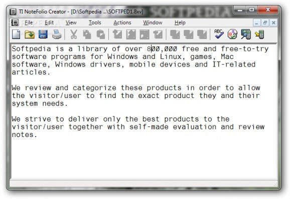 TI NoteFolio Creator screenshot
