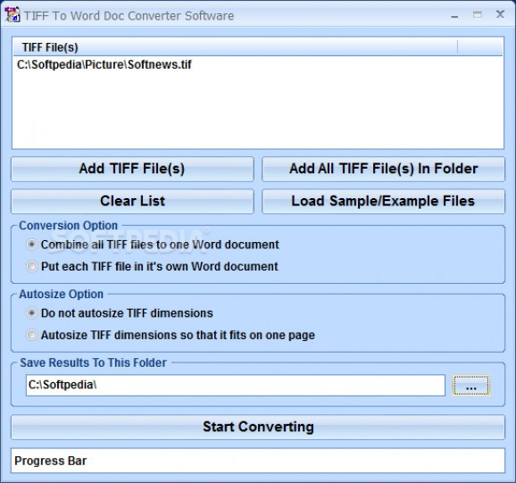 TIFF To Word Doc Converter Software screenshot
