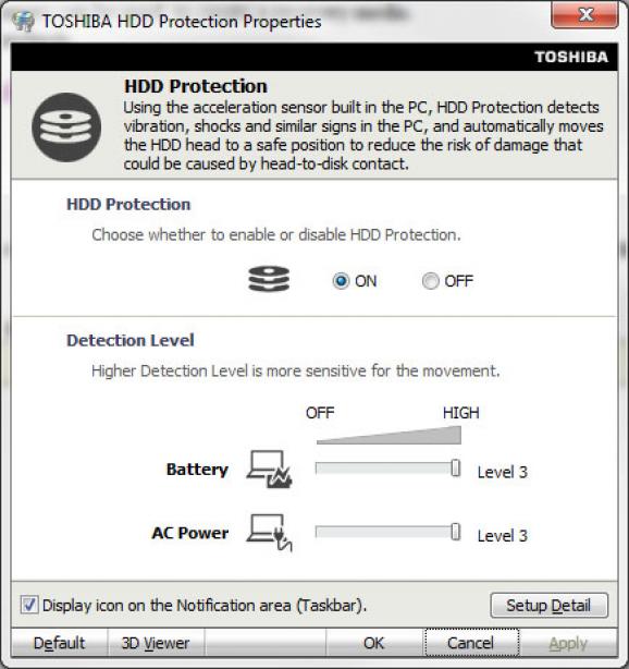 TOSHIBA HDD Protection screenshot