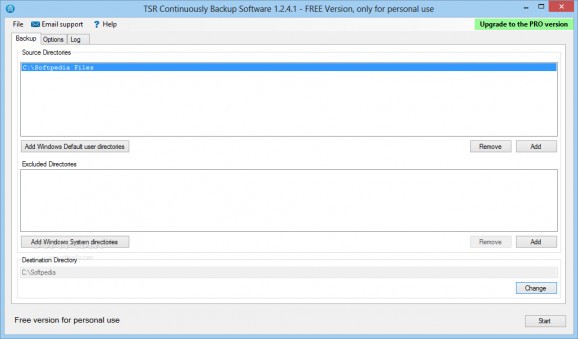 TSR Continuously Backup FREE screenshot