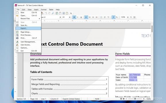 TX Text Control .NET for Windows Forms Express screenshot