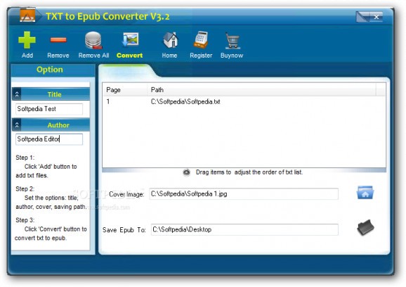 TXT to Epub Converter screenshot