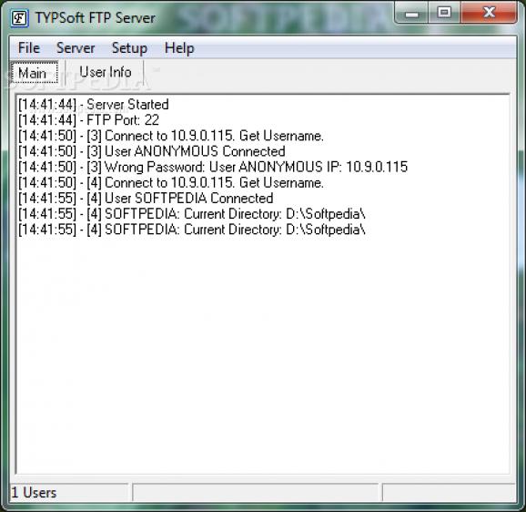 TYPSoft FTP Server screenshot