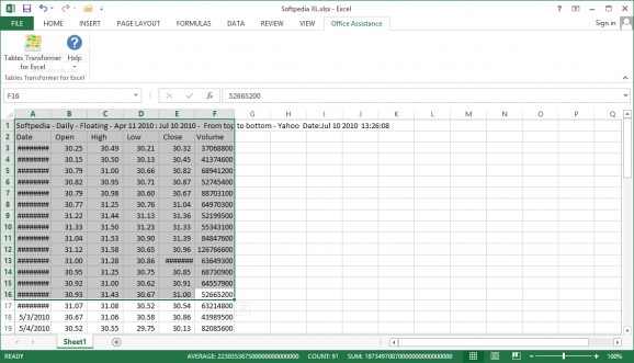 Tables Transformer for Excel screenshot