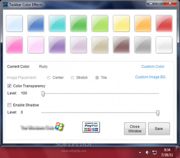 Taskbar Color Effects screenshot