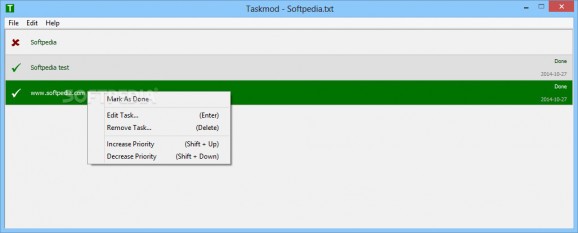 Taskmod screenshot