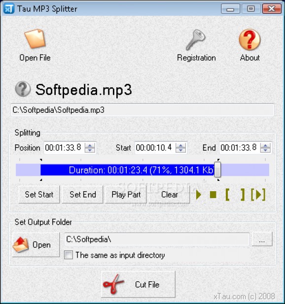 Tau MP3 Splitter screenshot