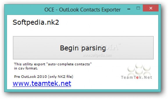 Outlook Contacts Exporter screenshot