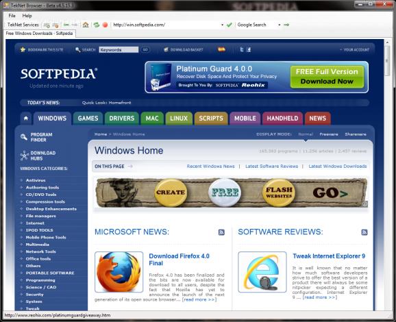 TekNet Web Browser screenshot