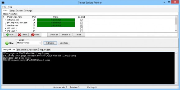 Telnet Scripts Runner screenshot