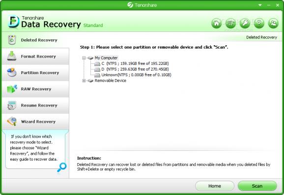 Tenorshare Data Recovery Standard screenshot
