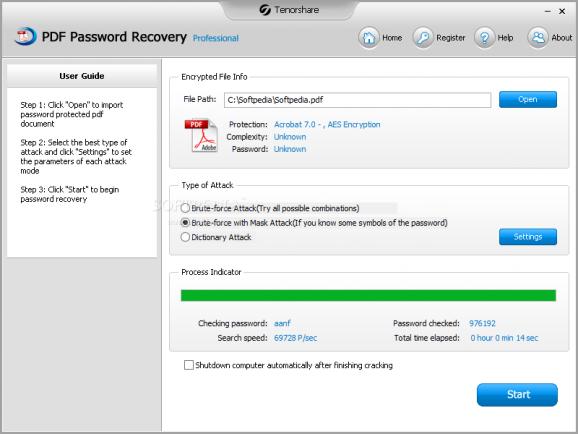Tenorshare PDF Password Recovery Professional screenshot