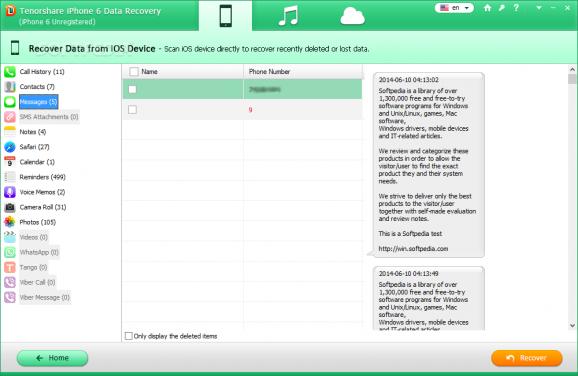 Tenorshare iPhone 6 Data Recovery screenshot